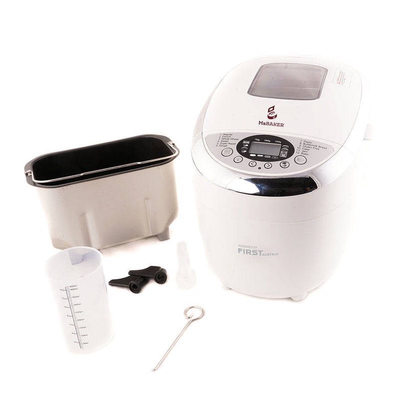 Plan Renove - Exclusivo Clientes - MaBAKER Panificadora. 850W 12 prog pan básico, integral, sin gluten, masas pizza y más. Antiadherente Quantanium (sin PFOA). Hasta 1,25kg